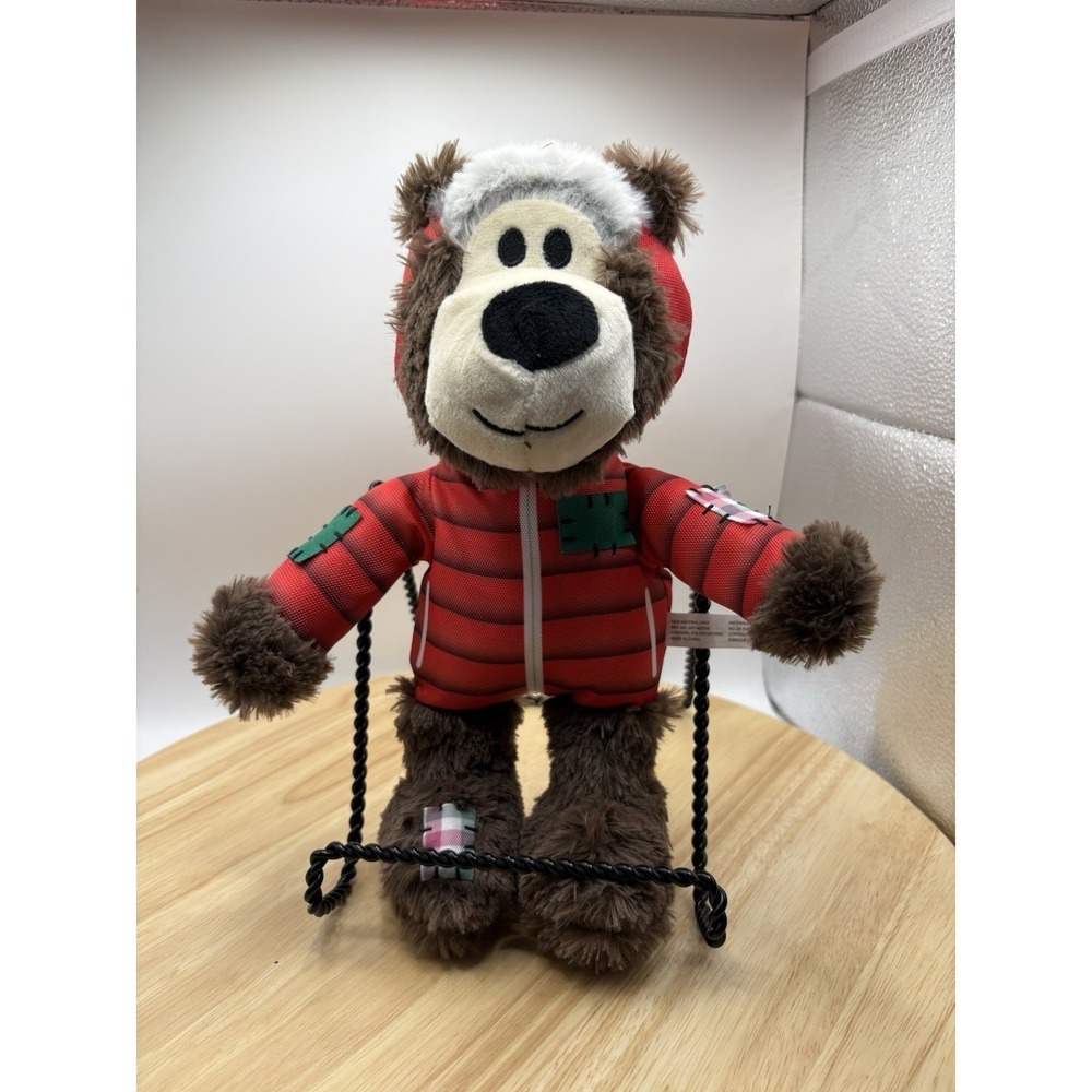 KONG Wild Knots Plush Dog Toy Squeaky Bear Red Hoodie 1752187 Medium